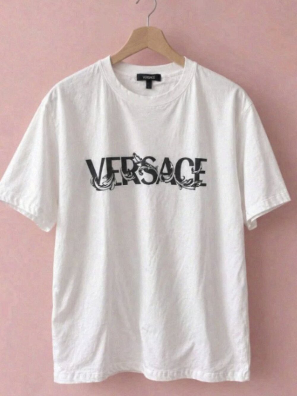 Versace Logo Graphic Designer T-Shirt White Large